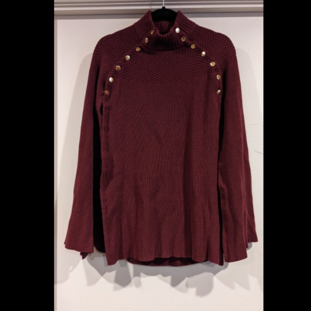 Red Snap-Up Sweater